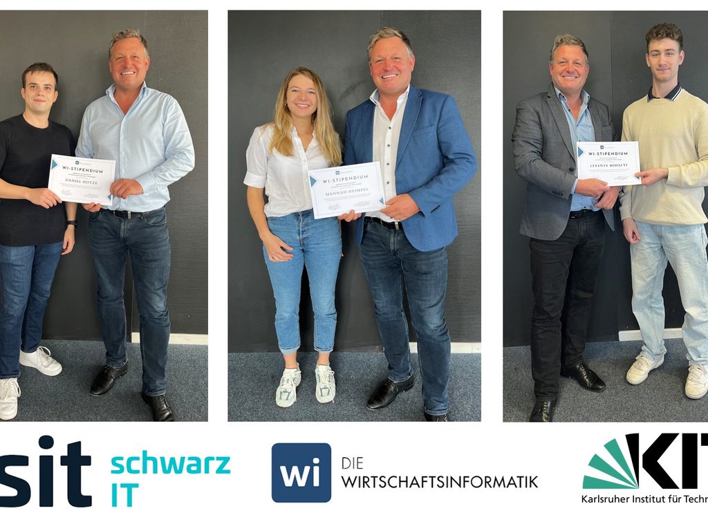 Handover of three IS Scholarships funded by Schwarz IT 