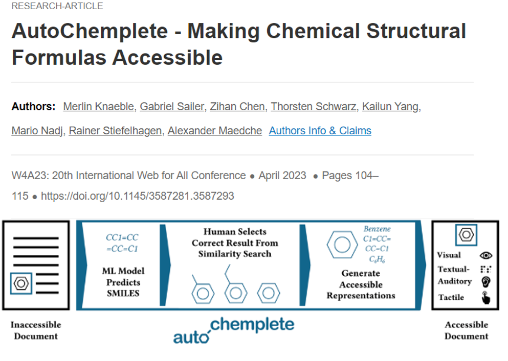 AutoChemplete - STEM Accessibility Project: W4A Publication & Open Source Availability